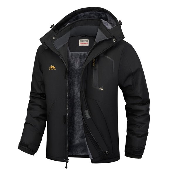 Men's Ski Jacket Waterproof Windproof Fleece Lined Winter Snowboard Parka with